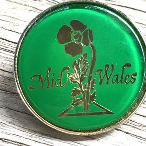 Souvenir Lapel Pin Green Gold Mid Wales